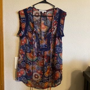 Daniel Rainn boho sheer tank top size small